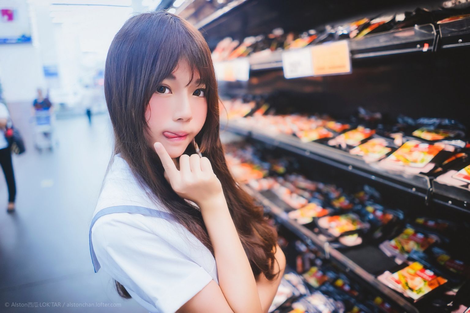 图库-櫻桃喵自拍寫真-空氣少女 超市 - Cute loli girl shopping in suppermarket - (18P)